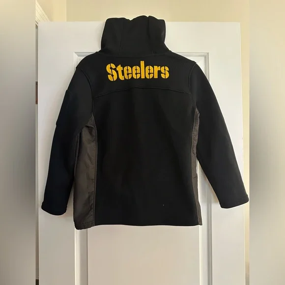 Kids Black and Yellow Steelers Quarter Zip. - Picture 4 of 4